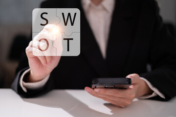 SWOT strength weakness opportunity threat analysis business strategy concept