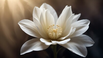 Pétalos de flores blancas suaves y delicados con un fondo cálido y brillante