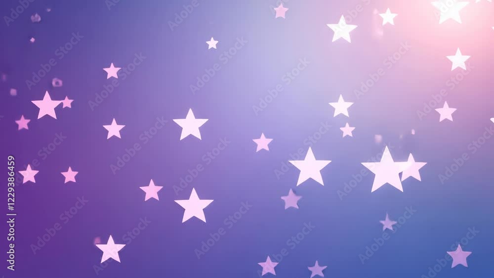 Poster sparkling stars on a soft purple background creating a dreamy and enchanting atmosphere