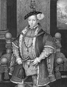 Edward VI (1537-1553) on engraving from 1840. King of England and Ireland during 1547-1553. Engraved by H.T.Ryall after a painting by Holbein and published by the London Printing and Publishing Company