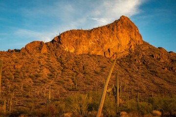 Majestic sunset over Picacho Peak in Arizona