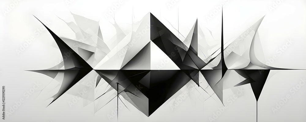 Poster ai generated digital art canvas that comes alive with a fusion of geometric shapes in black and whit