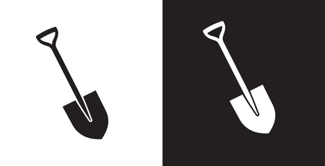 Set of Shovel Icon, Garden Shovel icon, Hand garden shovels icon. Outline hand garden shovels vector icon, Shovel icons flat. Digging with garden shovel vector icons