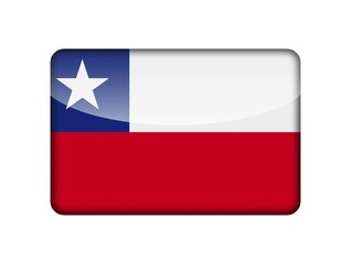 The Chile flag in the form of a glossy icon