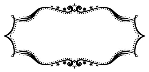 Black retro frame isolated on white background