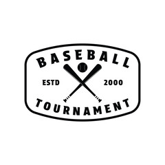 baseball tournament logo design concept vintage emblem style