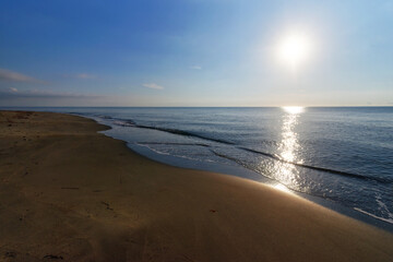 Fiorentina beach in eastern coast of Corsica island. San Giuliano village
