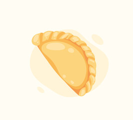Curry puff, Argentine empanada isolated on white background. 