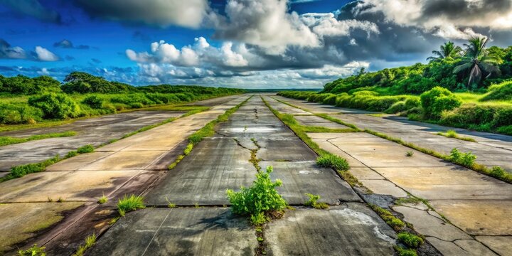 Tinian's WWII runway: a historic aerial view reveals Northfield Island's pivotal Pacific role.