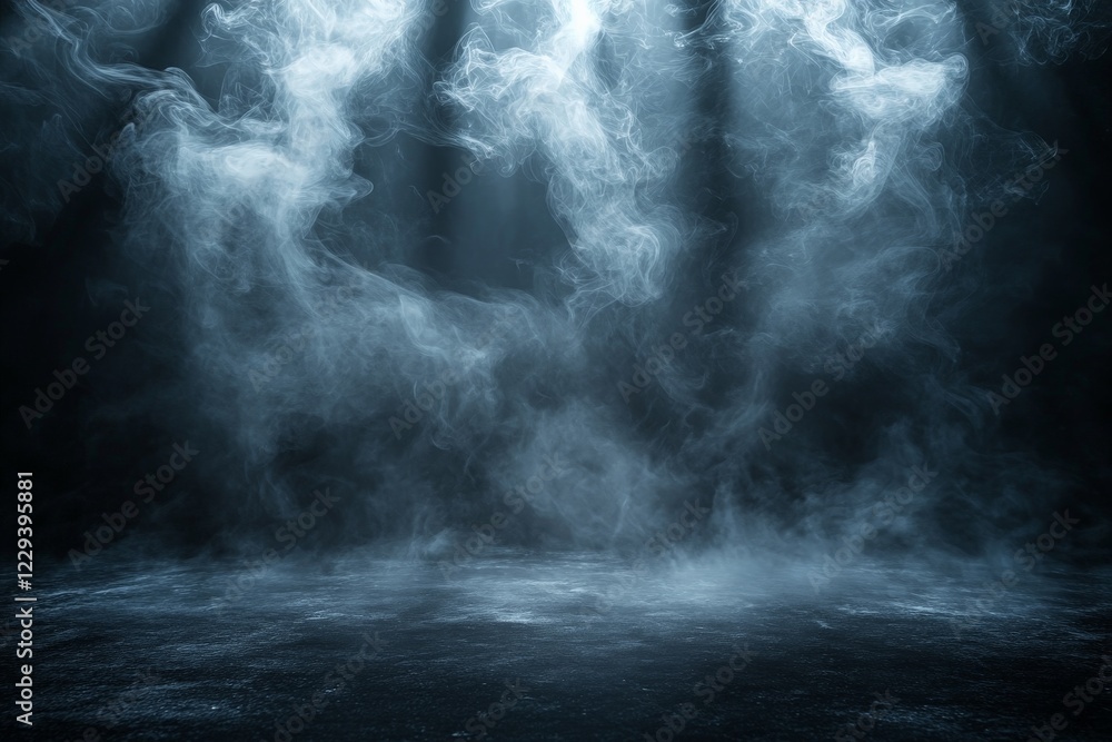 Poster ethereal mist illuminated by soft light creates an enchanting atmosphere in a dark space