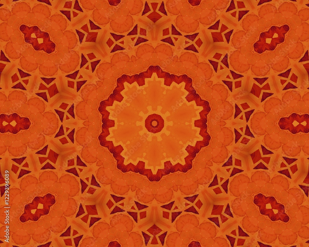 Poster background with abstract orange concentric pattern