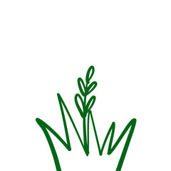 Fototapeta premium Grass doodle sketch style 