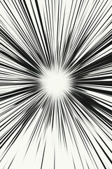 Naklejka premium Abstract black white radiating lines bright center