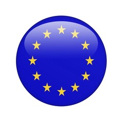 The European Union Flag in the form of a glossy icon