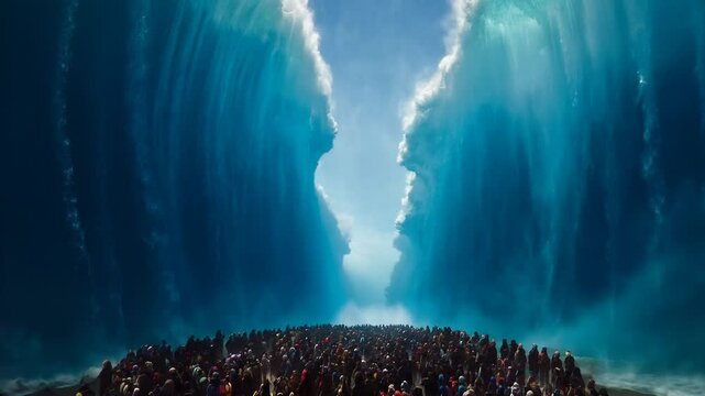 Moses Exodus Crossing the Red Sea, stock footage