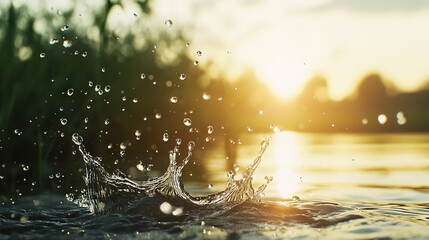 Water reflects the environment. Nature spring photography of raindrops on plant leaves. Background image with blurred greenish leaves.