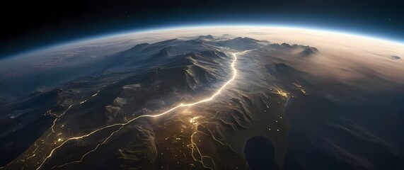 A satellite overview of unique terrain revealing Earths splendid natural beauty showcased