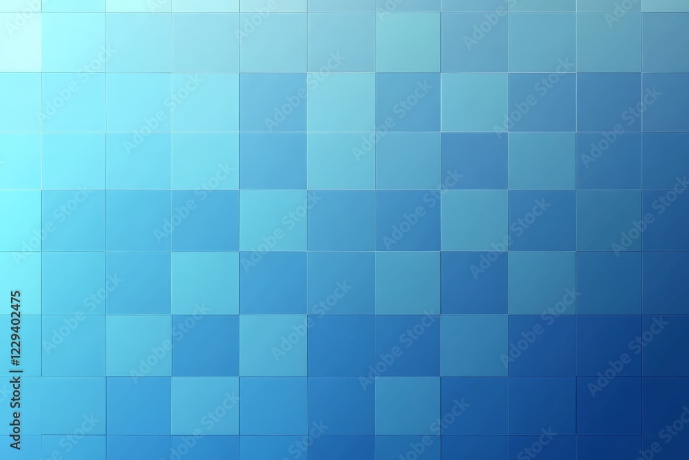 Poster bright blue mosaic pattern with varying shades creating a calming visual effect for design inspirati