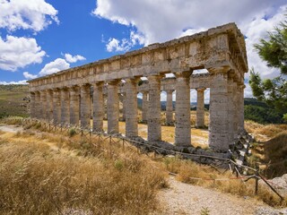 Doric temple of the Elymians of Segesta, Province of Trapani, Sicily, Italy, Europe