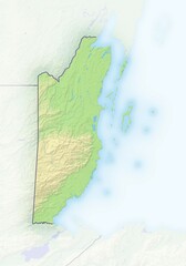 Belize, shaded relief map, Central America