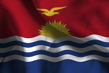 A ruffled fabric flag of Kiribati