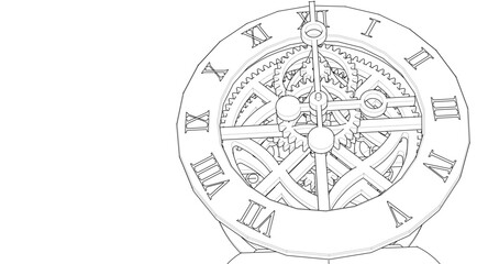 clock graphic symbol 3d illustration	
