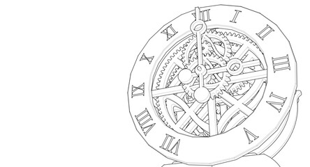 clock graphic symbol 3d illustration	
