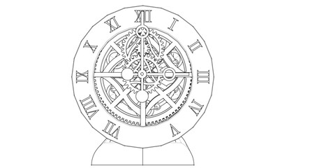 clock graphic symbol 3d illustration	
