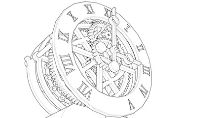 Fototapeta premium clock graphic symbol 3d illustration 