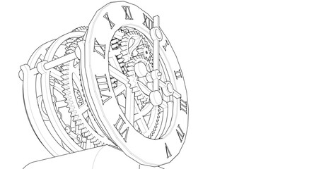 clock graphic symbol 3d illustration	
