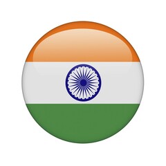 The Indian flag in the form of a glossy icon