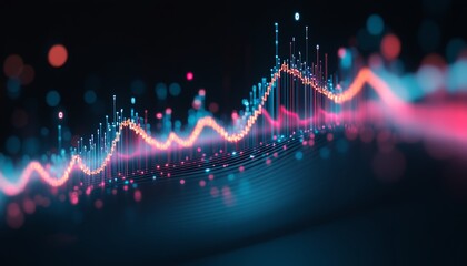 Dynamic Financial Chart With Multiple Lines, Data Points, Upward Triangles, and Numbers.,
