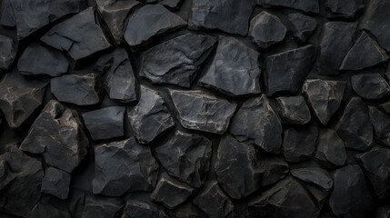 Fototapeta premium Dark black grunge texture concrete stone wall.