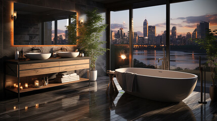Obraz premium Interior of Modern Luxury Bathroom