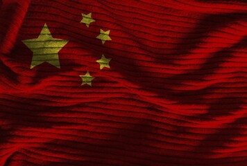 China flag textured on background