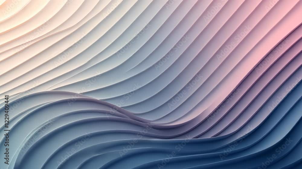 Poster wavy pastel gradient with smooth transitions creating a serene atmosphere