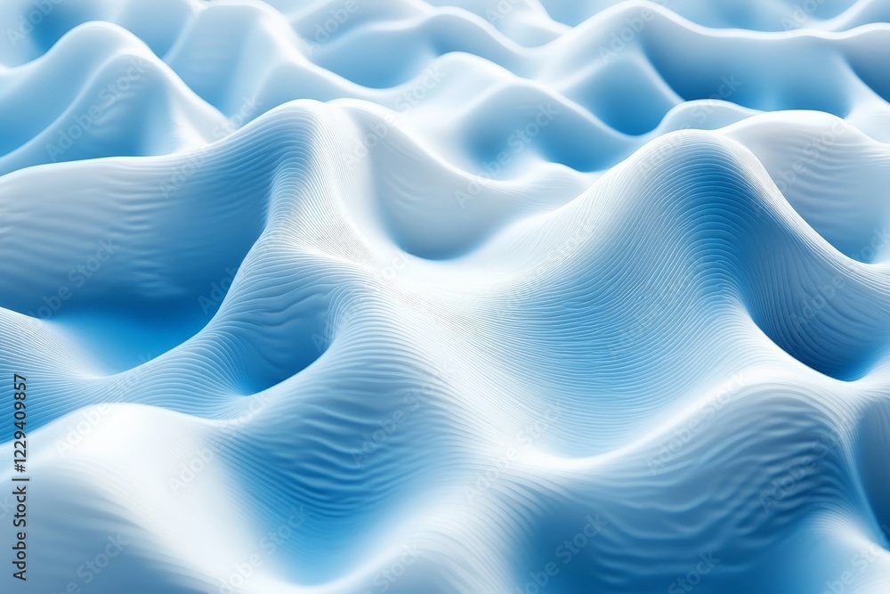 Aufkleber waves of smooth blue texture create a serene landscape reminiscent of flowing water in a tranquil se