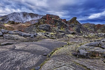 Volcano Leirhnjúkur, Krafla Volcanic area, Reykjahlíð, Mývatni, Island