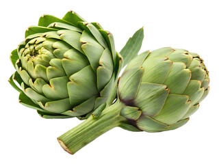 Obraz premium fresh artichokes isolated on transparent background PNG image