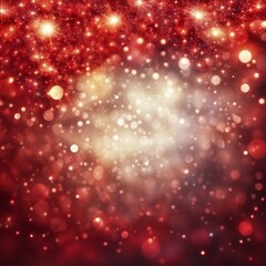 A bright and festive image with a blend of red and gold sparkles creating a magical atmosphere, AI generated