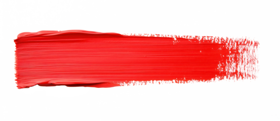 Bold red brushstroke on transparent background