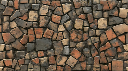Fototapeta premium Intricate mosaic of interlocking stone pattern