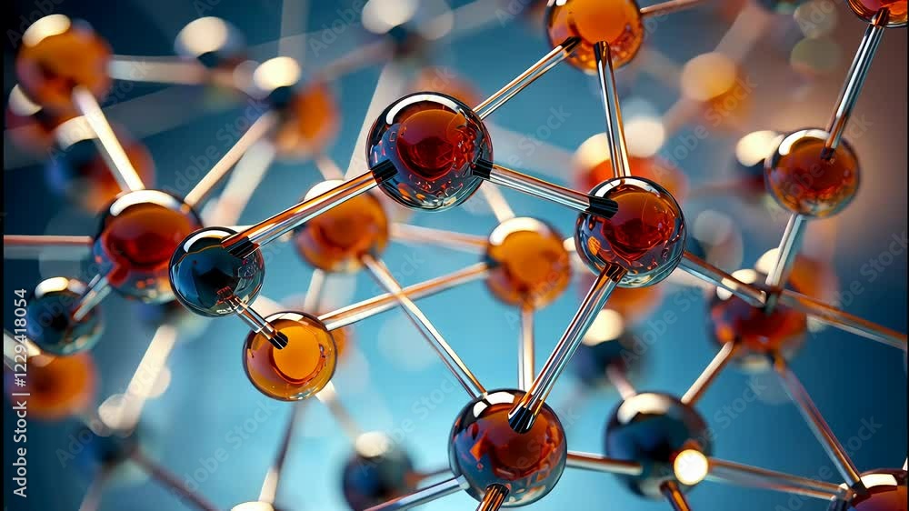 Poster exploring the intricate world of molecular structures and their fascinating behavior in a captivatin