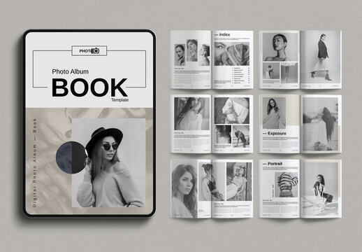 Digital Photo Album Book Template Design Layout