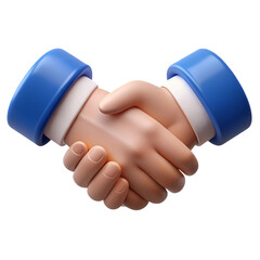 3D Handshake Icon Representing Business Partnership and Agreement
