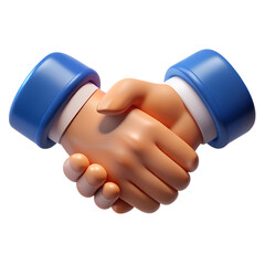3D Handshake Icon Representing Business Partnership and Agreement