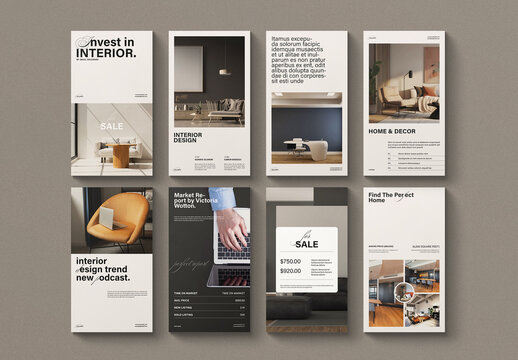 Interiror Social Media Stories Template Design Layout