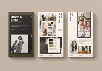 Mood and Brief Portrait Presentation Template DesignLayout