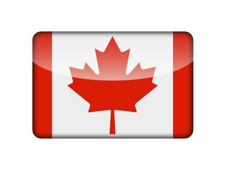 The Canadian flag in the form of a glossy icon