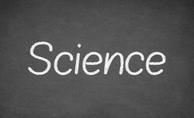Obraz premium Science lesson on blackboard or chalkboard. written in white chalk